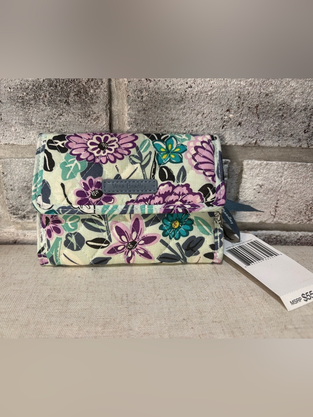 NWT!! RETIRED Vera Bradley “Penelope’s Garden” Tri-fold Euro Wallet-Snap Close